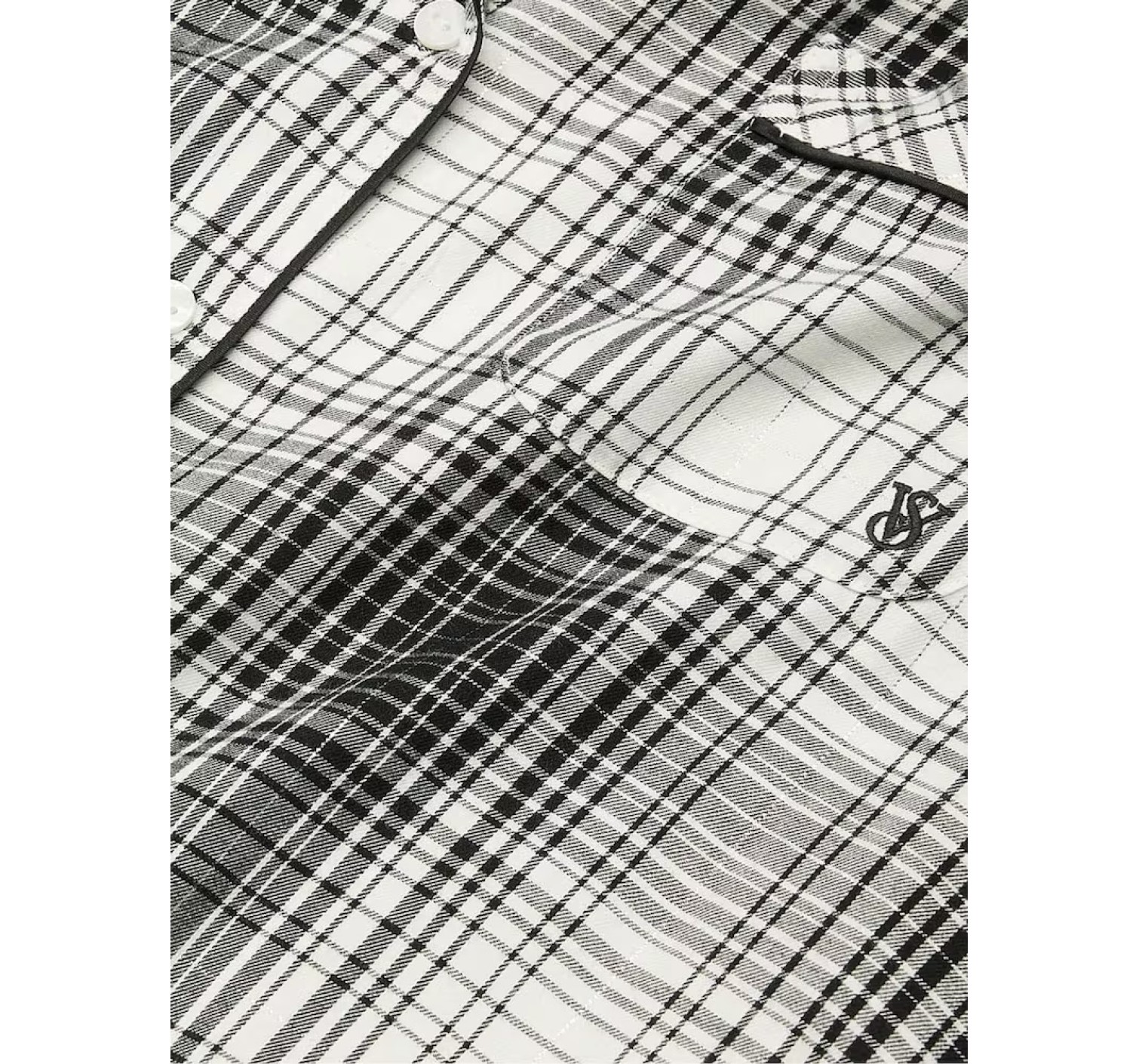 Пижама Black White Plaid Flannel Long Pyjama Set