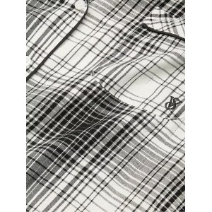 Пижама Black White Plaid Flannel Long Pyjama Set