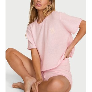 Трикотажная пижама Luxe Knit Tee & Short Set Angel Pink