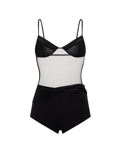 Пижама Sheer Reveal Modal & Mesh Cami Set Black