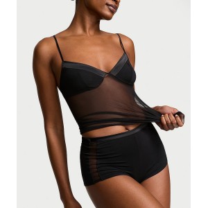 Пижама Sheer Reveal Modal & Mesh Cami Set Black