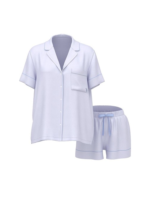 Пижама Signature Satin Short Pajama Set Icy Lavender