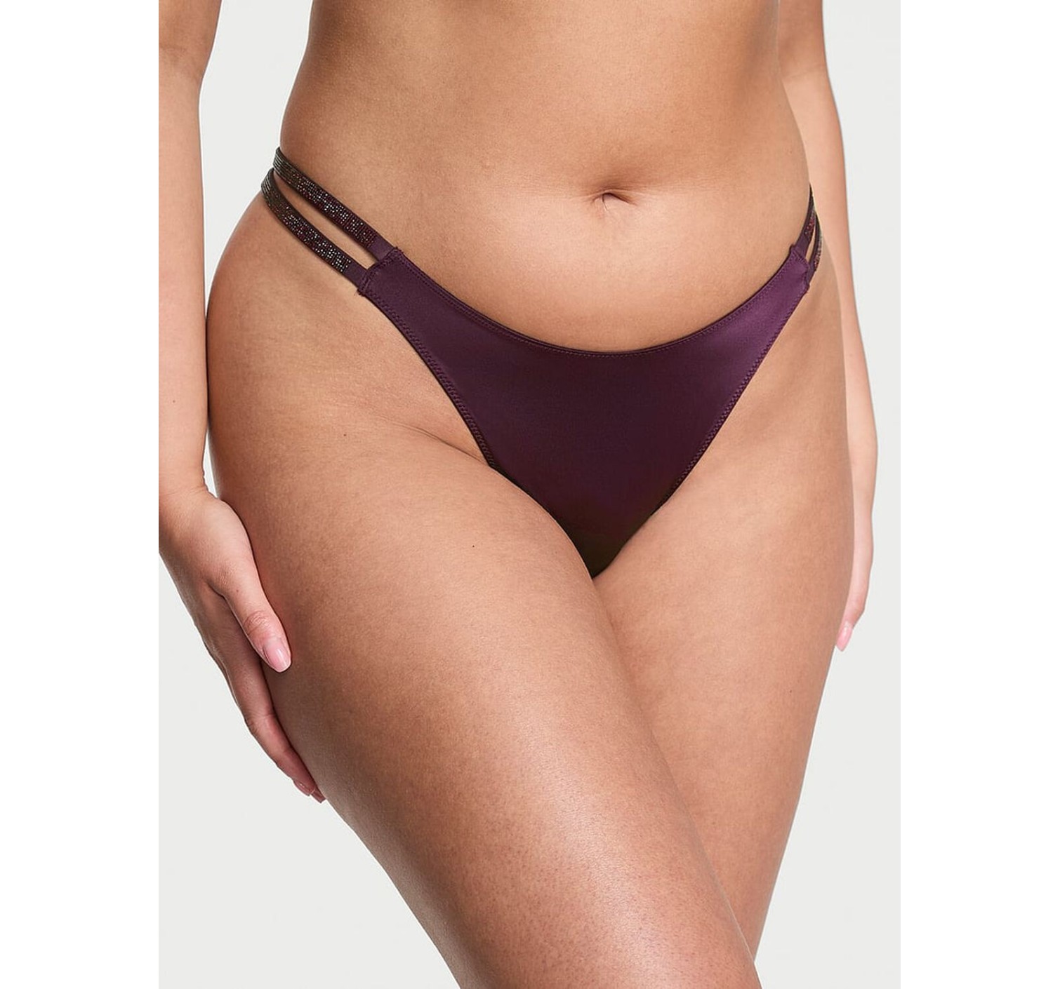 Трусики Double Shine Strap Smooth Thong Panty Winter Wine