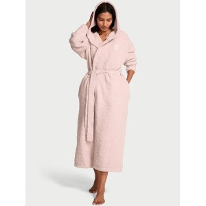 Халат Chenille Hooded Long Robe Pink