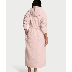 Халат Chenille Hooded Long Robe Pink