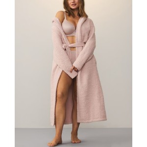 Халат Chenille Hooded Long Robe Pink