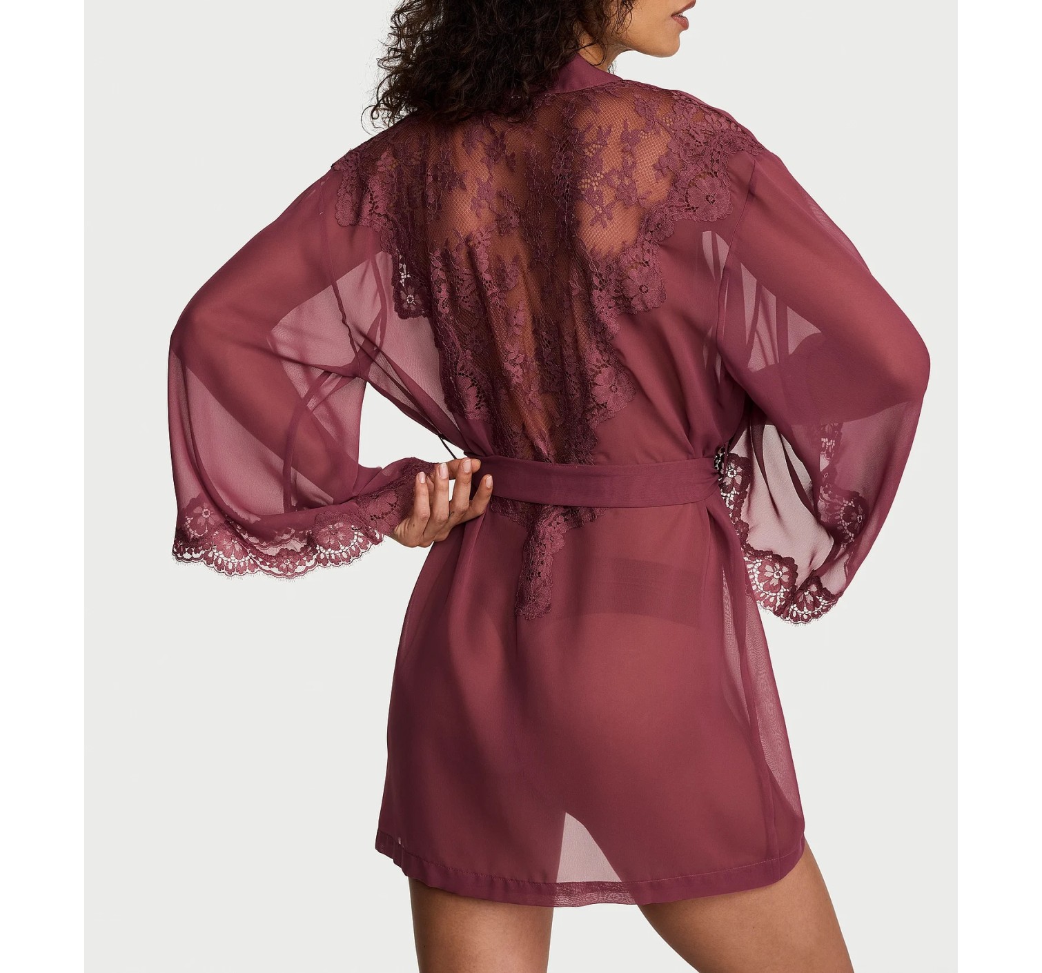 Халат Chiffon & Lace Short Robe Morning Rose