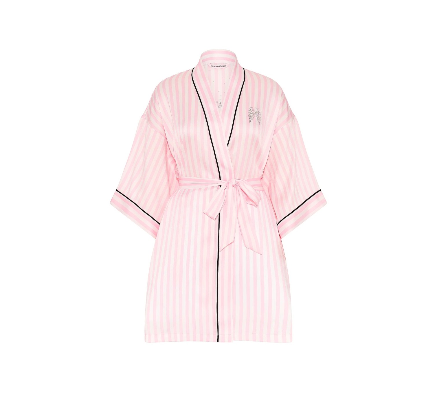Халат Signature Satin Short Piped Robe Iconic Pink Stripes