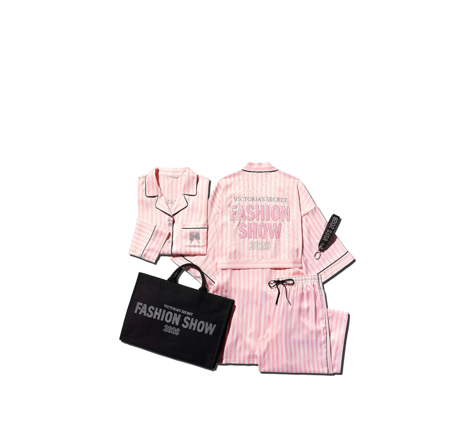 Халат Signature Satin Short Piped Robe Iconic Pink Stripes