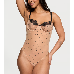 Боді Sheer Rose Dot Unlined Balconette Teddy Praline