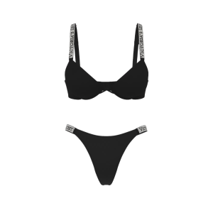 Комплект белья Logo Shine Strap Push-Up Bra Set Black