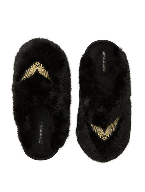 Домашні капці Luxe Plush Closed-Toe Slippers Black