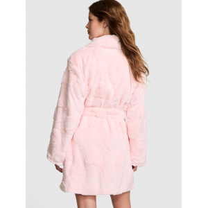 Плюшевый халат Short Cozy Robe Pink Hearts