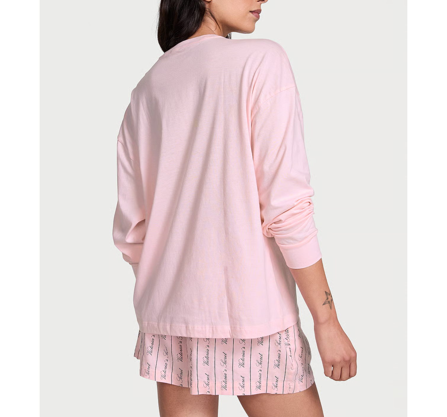 Піжама Flannel Long-Sleeve Short Tee-Jama Set Pink