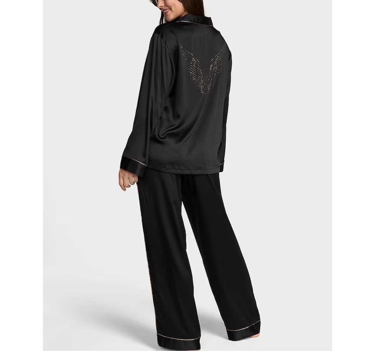 Піжама Black Fashion Show Satin Long Pyjamas Set