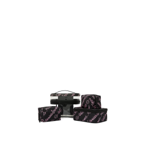 4 в 1 набор косметичек 4-Piece Makeup Bag Black Candycane Script