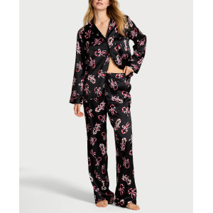Сатинова піжама Glazed Satin Long Pajama Set Print
