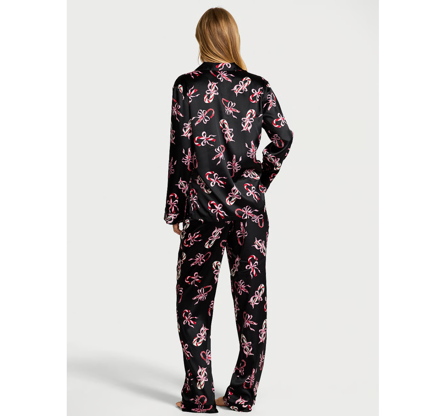 Сатинова піжама Glazed Satin Long Pajama Set Print