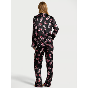 Сатинова піжама Glazed Satin Long Pajama Set Print