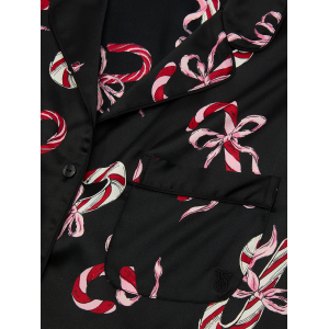 Сатинова піжама Glazed Satin Long Pajama Set Print