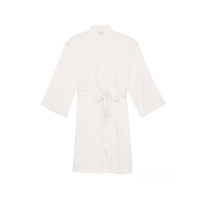 Сатиновый халат Coconut White Satin Midi Robe