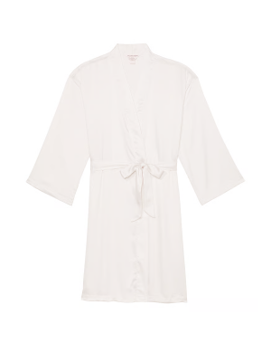 Сатиновий халат Coconut White Satin Midi Robe
