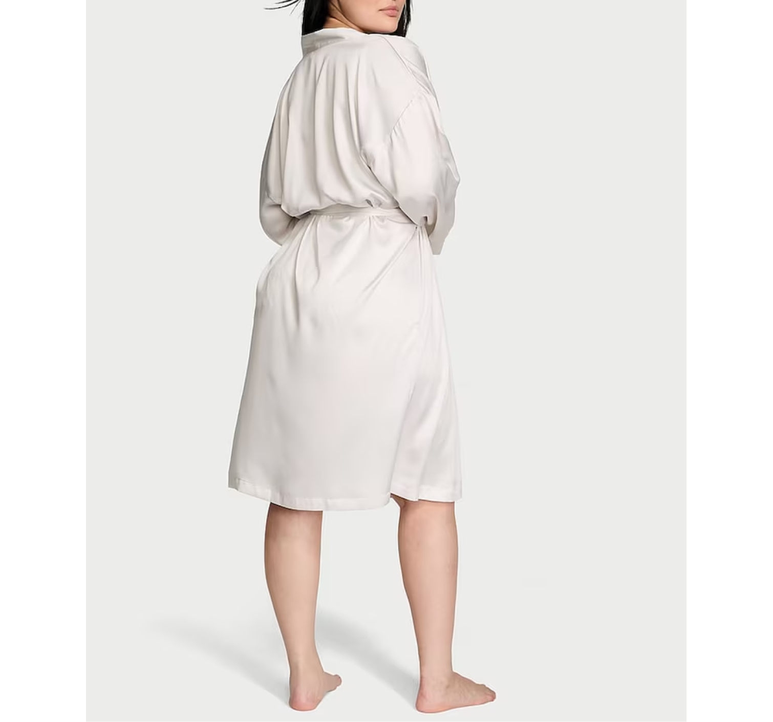 Сатиновый халат Coconut White Satin Midi Robe