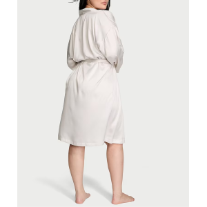 Сатиновый халат Coconut White Satin Midi Robe