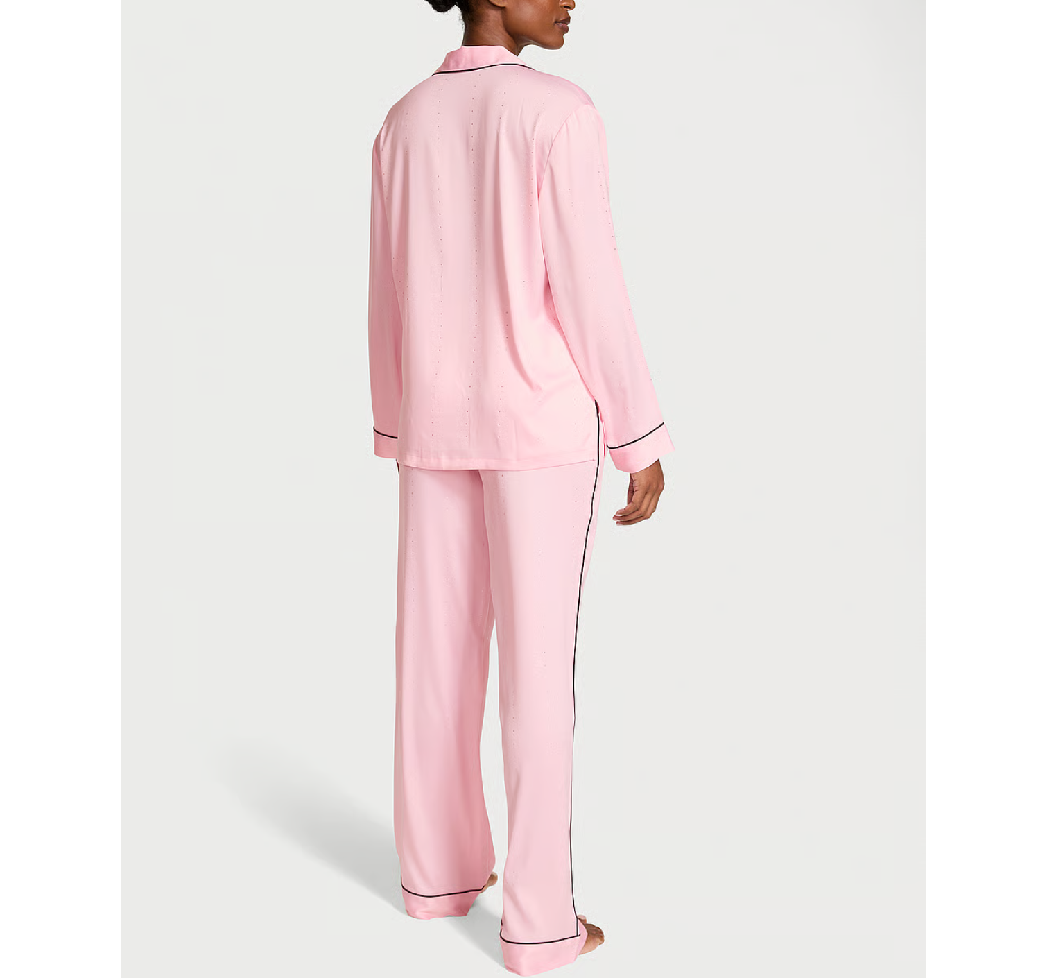 Сатиновая пижама Satin Shine Stripe Long Pajama Set Pink