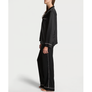 Сатинова піжама Satin Long Pajama Set Black