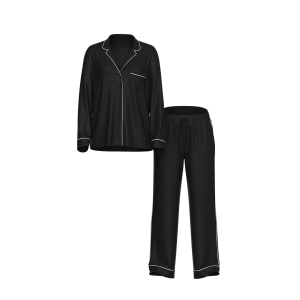 Сатинова піжама Satin Long Pajama Set Black