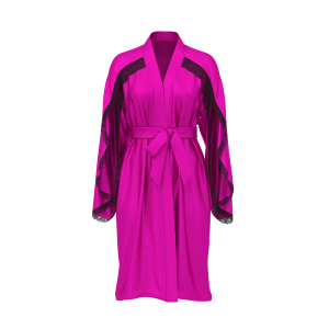 Сатиновый халат Satin Rose Lace-Trim Midi Robe Berrylicious