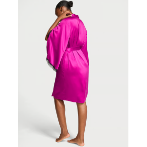 Сатиновый халат Satin Rose Lace-Trim Midi Robe Berrylicious