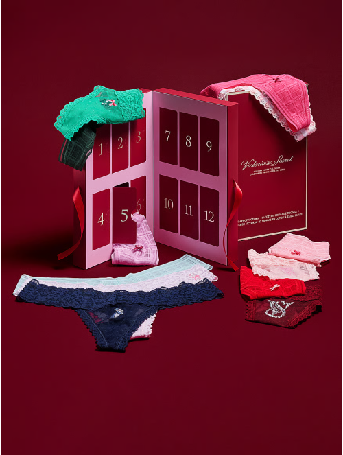 Адвент календарь трусиков 12-Pack Thong Panties Holiday Advent Calendar