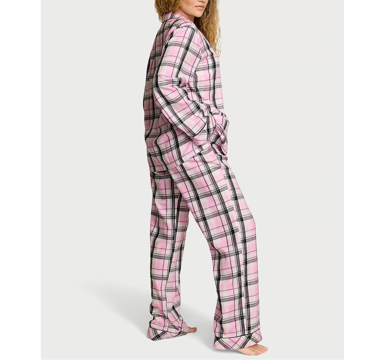 Піжама Flannel Long Pajama Set Gold Lurex Yd Plaid