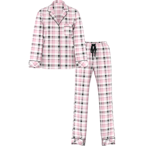 Піжама Flannel Long Pajama Set Gold Lurex Yd Plaid