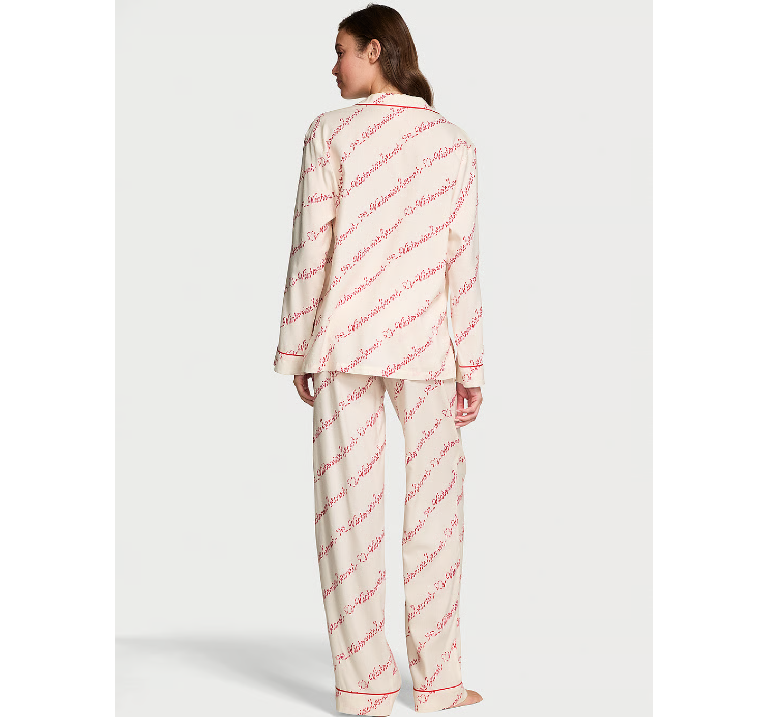 Пижама Cotton Flannel Long Pajama Set Candy Cane Vs Script