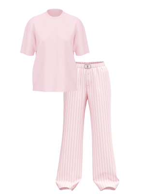 Піжама Flannel Short-Sleeve Long Tee-Jama Set Pretty Blossom