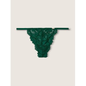 Трусики PINK Lace Green Thong V-string panty