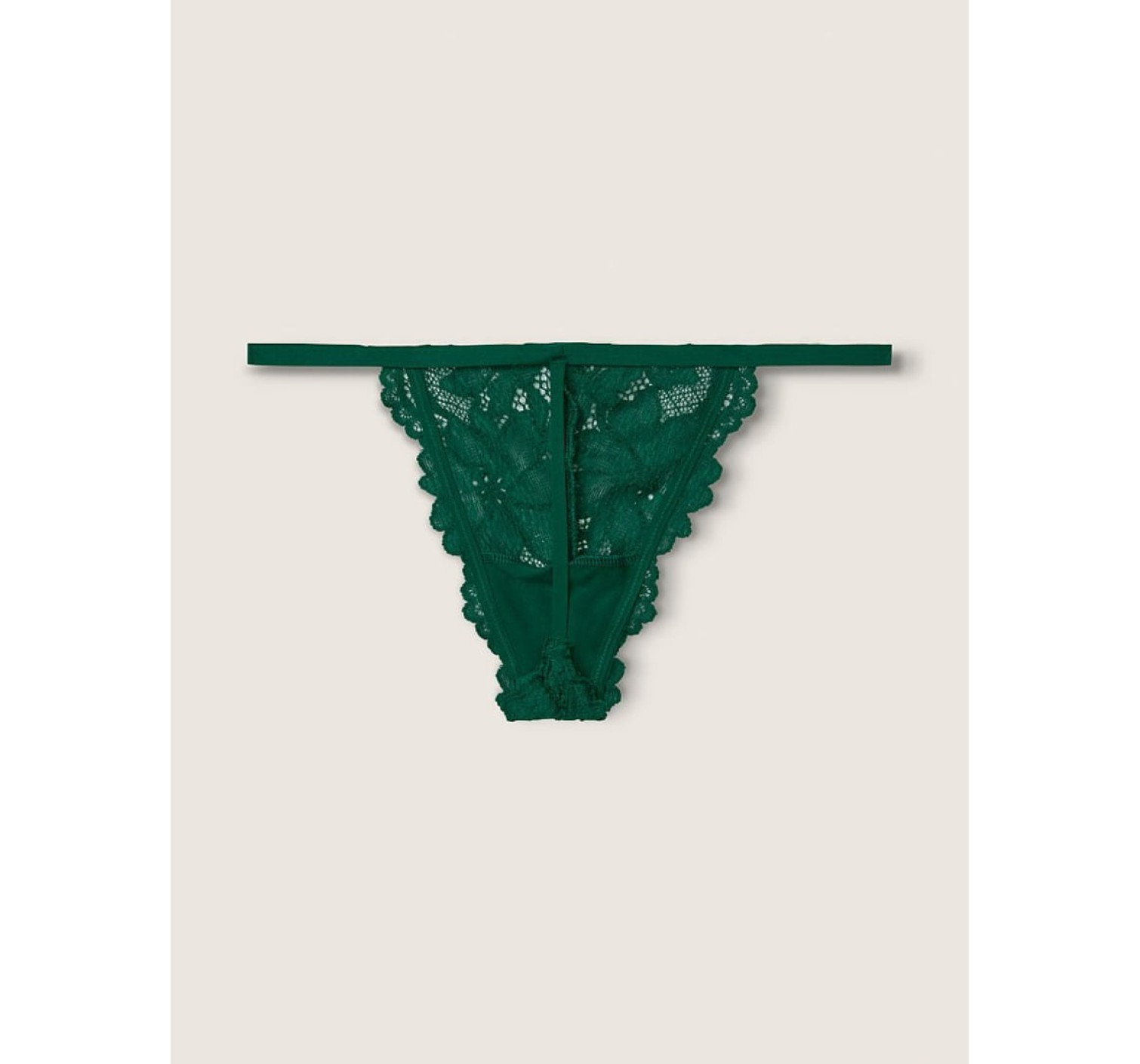 Трусики PINK Lace Green Thong V-string panty