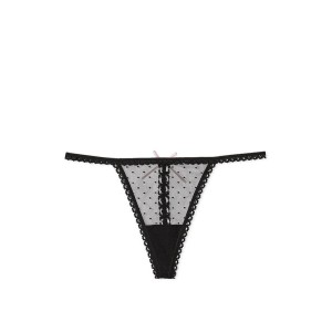 Трусики Ribbon Slot Lace V-String Panty Black
