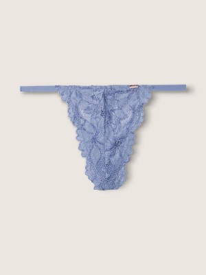 Трусики PINK Lace Blue Thong V-string panty