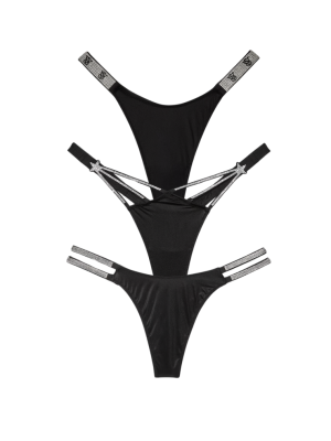 Набор трусиков Виктория Сикрет Shine Strap Thong Panty Box Set