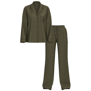 Пижама Glazed Satin Long Pajama Set Casual Olive