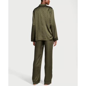 Пижама Glazed Satin Long Pajama Set Casual Olive