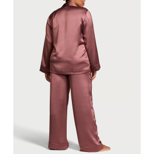 Піжама Luxe Satin Double -Breasted Long Pajama Set Rose