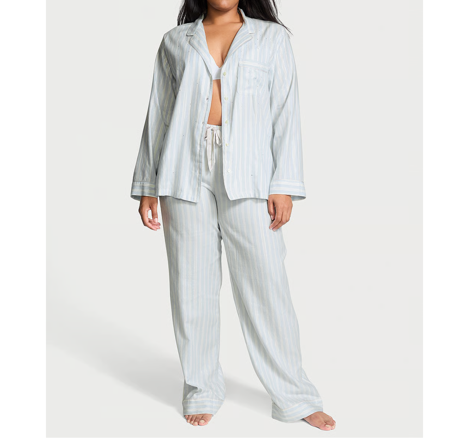 Пижама Flannel Long Pajama Set Soft Sky Stripes