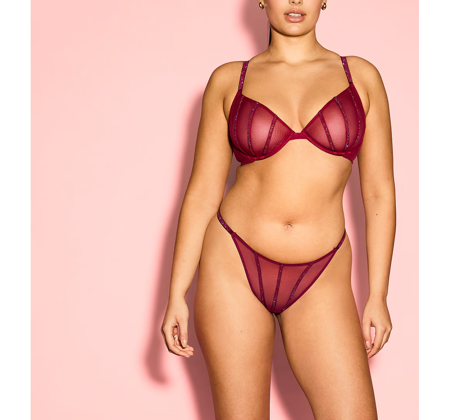 Трусики Sheer Shine Thong Panty Campari Red