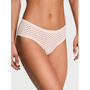 Трусики Cotton Lace-Waist Cheeky Panty Pink Logo Dots