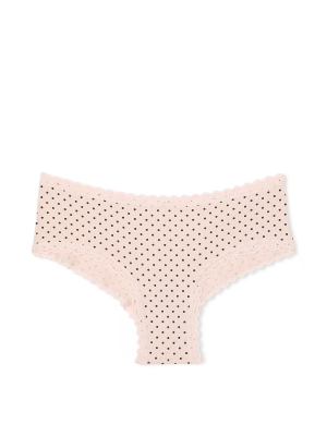 Трусики Cotton Lace-Waist Cheeky Panty Pink Logo Dots